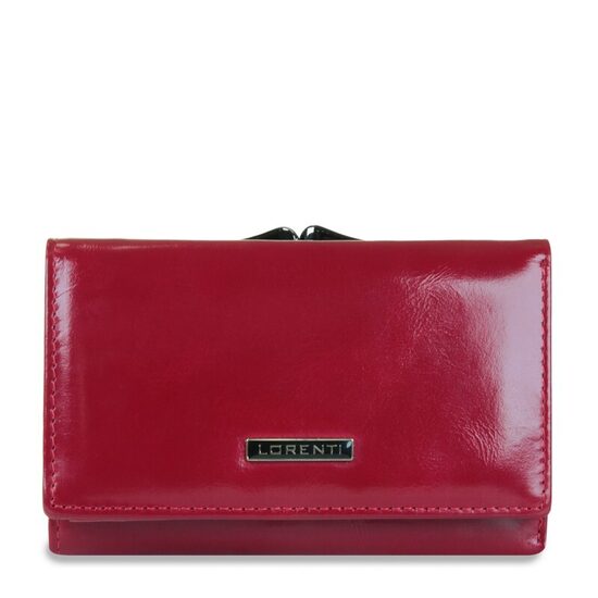 Lorenti sieviešu sarkans dabīgās ādas maks